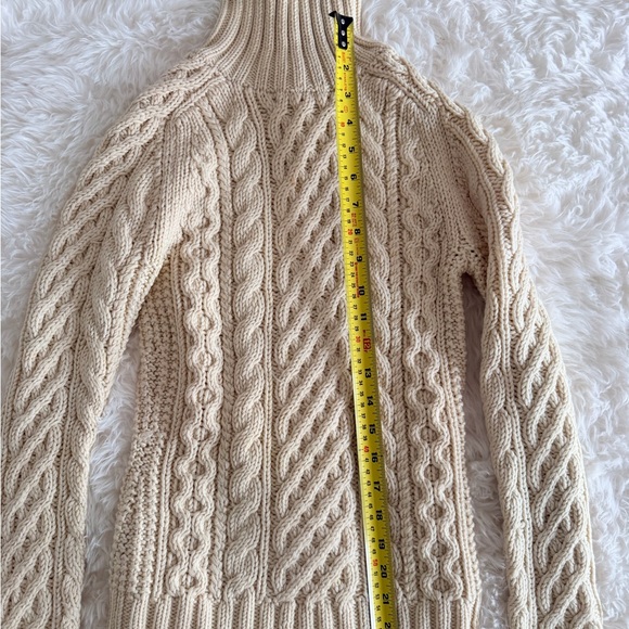 J Crew Handknit Cable Knit Cream Sweater - Picture 4 of 8